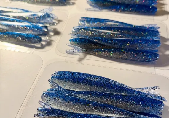 Blue soft fishing lures